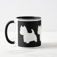 Westie Silhouette White on Black
