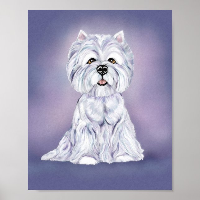 Westie Sitzt Poster (Vorne)
