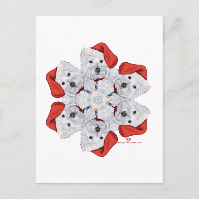 Westie Snowflake Postkarte (Vorderseite)