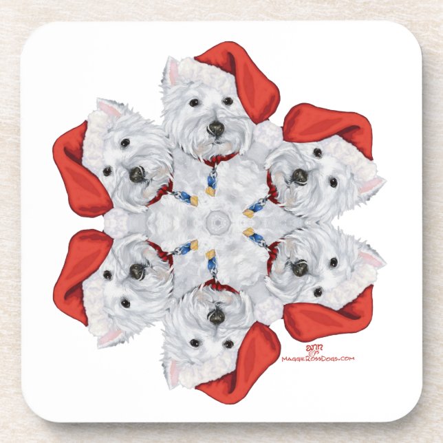 Westie Snowflake Untersetzer (Vorderseite)