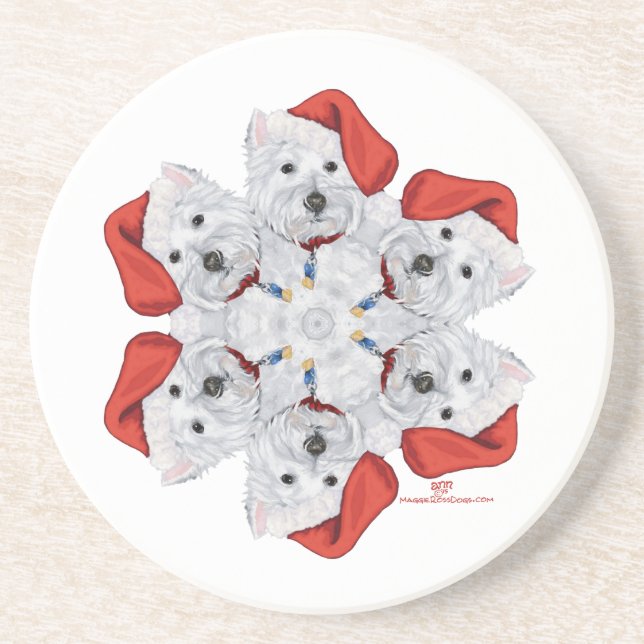 Westie Snowflake Untersetzer (Vorne)