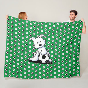 Westie Soccer Fan KiniArt Fleecedecke