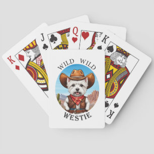 Westie spielende Karten - Wild, wild Spielkarten