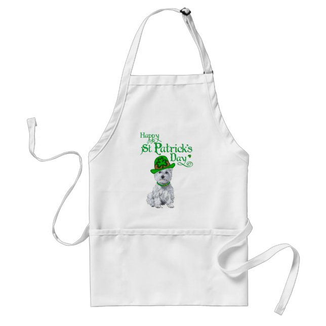 Westie St Patricks Day Schürze (Vorne)