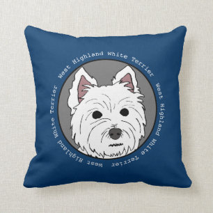 Westie stellen Kissen gegenüber