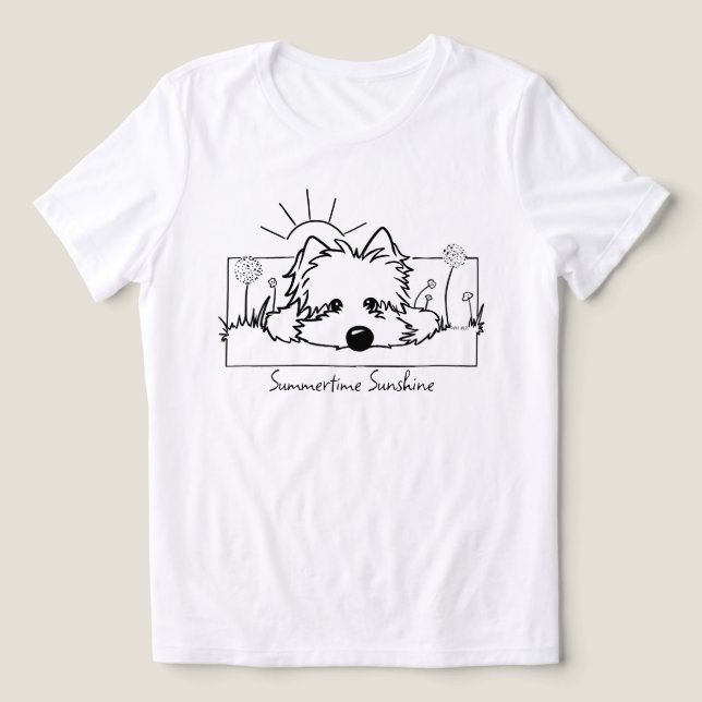 Westie Sunshine T - Shirt Tri-Blend Shirt (Design Vorderseite)