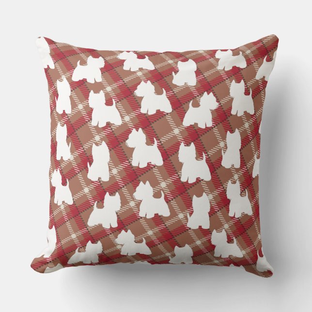 Westie tartan cushion kissen (Vorderseite)