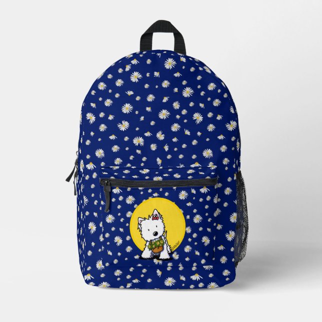 Westie Terrier Daisy KiniArt Bedruckter Rucksack (Vorderseite)