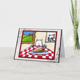 Westie Terrier Erntedank Grußkarte Feiertagskarte