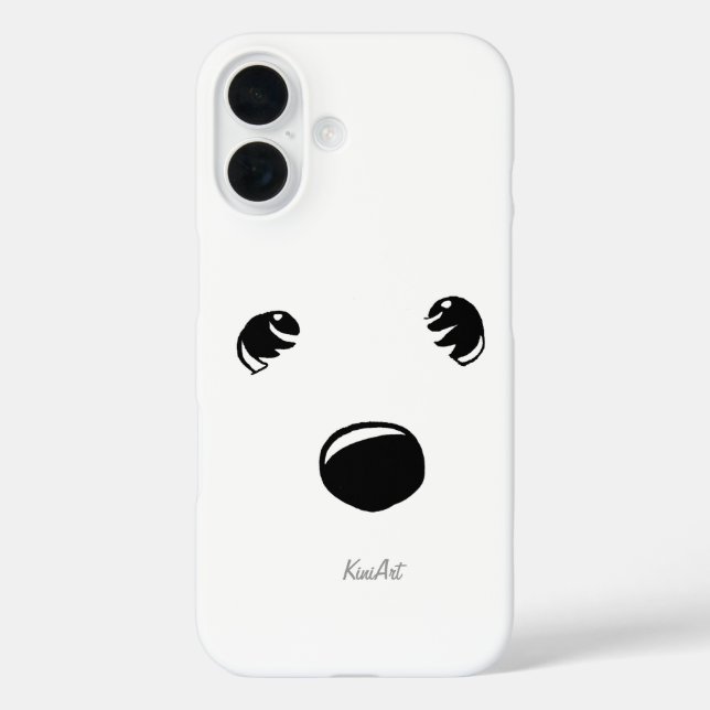 Westie Terrier Face iPhone 16 Hülle (Rückseite)