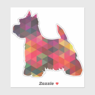 Westie Terrier Geometric Pattern Silhouette Aufkleber