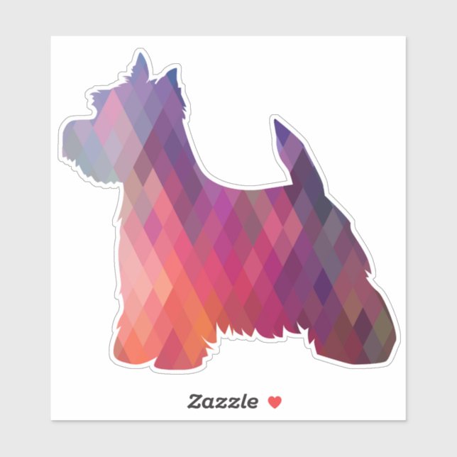 Westie Terrier Geometric Pattern Silhouette Aufkleber (Blatt)