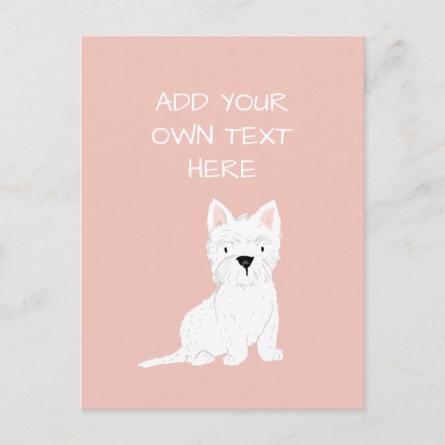 Westie Terrier Nom personnalisé du chien Carte pos (Devant)