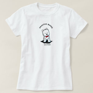 Westie Terrier Übung macht 100% Baumwoll-T-Shirt T-Shirt