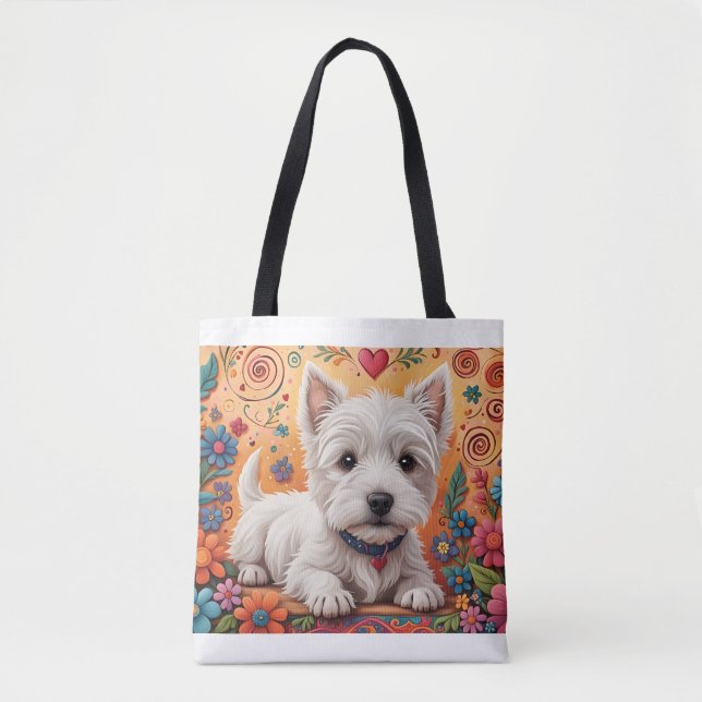 Westie Tote Bag Tasche (Vorderseite)