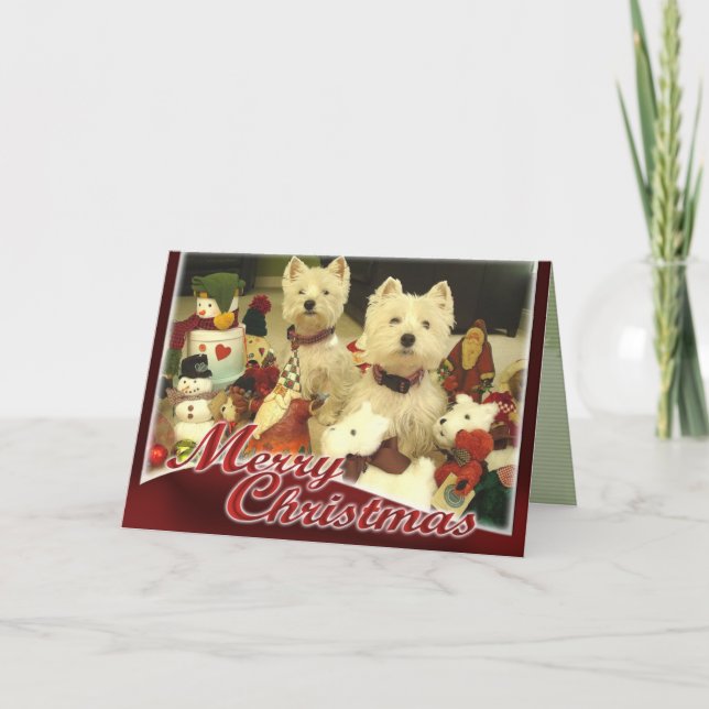 Westie Toyland Weihnachtskarte Feiertagskarte (Vorderseite)