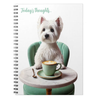 Westie trinken latte Journal Notizblock