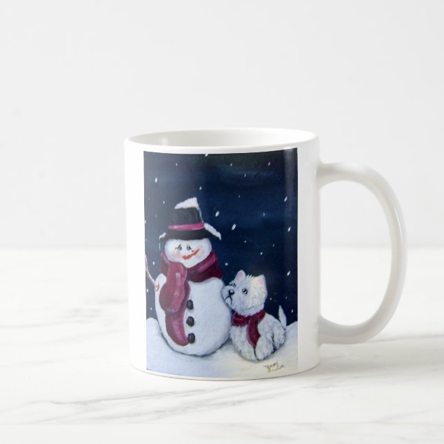Westie und Snowman-Tasse Kaffeetasse (Rechts)