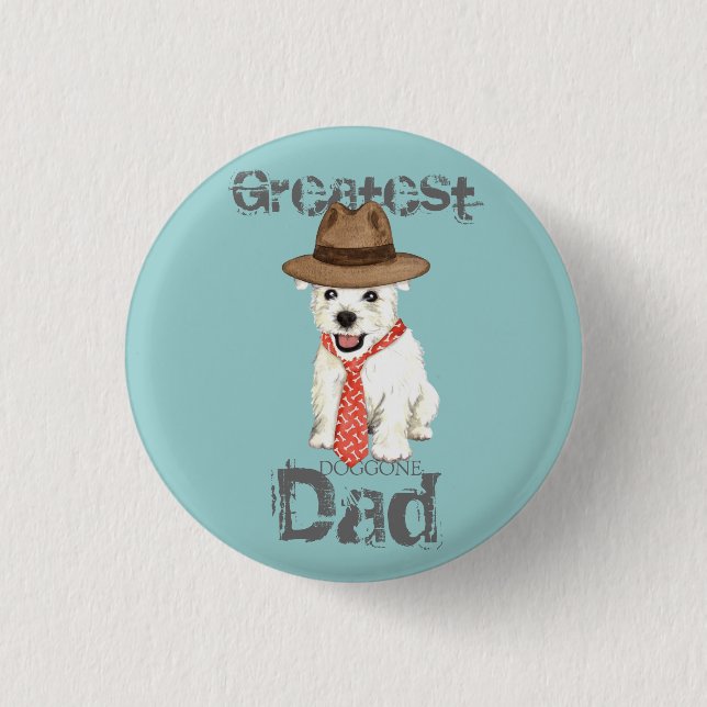 Westie Vater Button (Vorderseite)