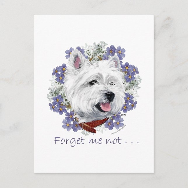 Westie Vergiss mich nicht Postkarte (Vorderseite)