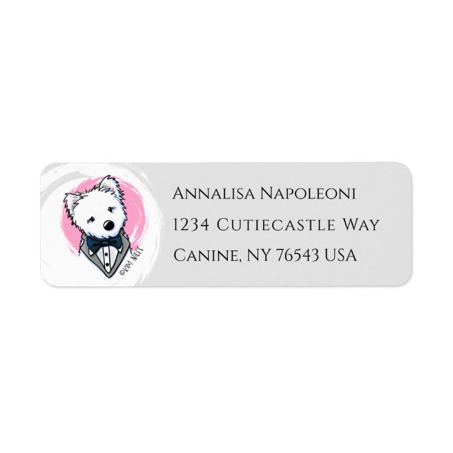 Westie Wedding Address Label (Vorne)