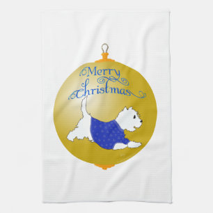 Westie-Weihnachtsbaumanhänger Handtuch
