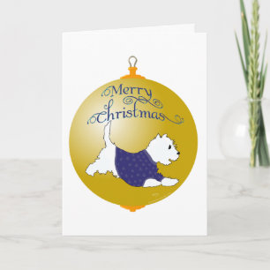 Westie-Weihnachtsbaumschmuck Feiertagskarte