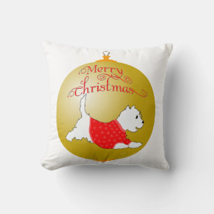 Westie-Weihnachtsbaumschmuck Kissen