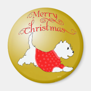 Westie-Weihnachtsbaumschmuck Magnet