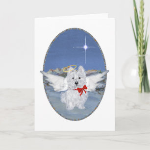 Westie-Weihnachtsengel Feiertagskarte