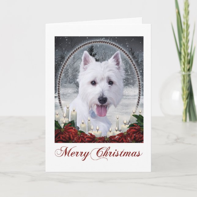 Westie Weihnachtskarte Feiertagskarte (Vorderseite)