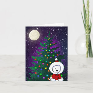 Westie Weihnachtsnacht Feiertagskarte
