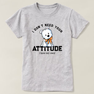 Westie-Welpe-ATTITUDE 100% Baumwoll-T-Shirt T-Shirt