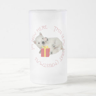 Westie-Welpe erstes Weihnachten Mattglas Bierglas