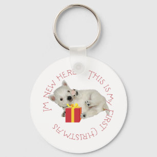 Westie-Welpe erstes Weihnachten Schlüsselanhänger