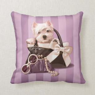 Westie Welpe in der Handtasche Kissen