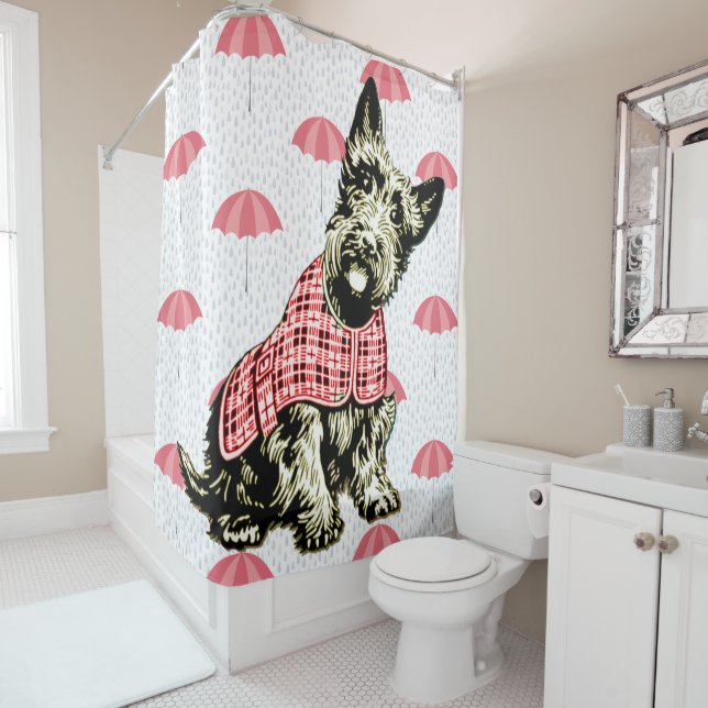 westie Westhochlandhund + RegenschirmDuschvorhang Duschvorhang (Beispiel)