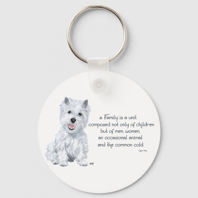 Westie Wisdom - Familiendynamik Schlüsselanhänger (Vorderseite)