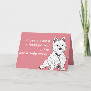 Westie Wuv rose vous carte de Valentine