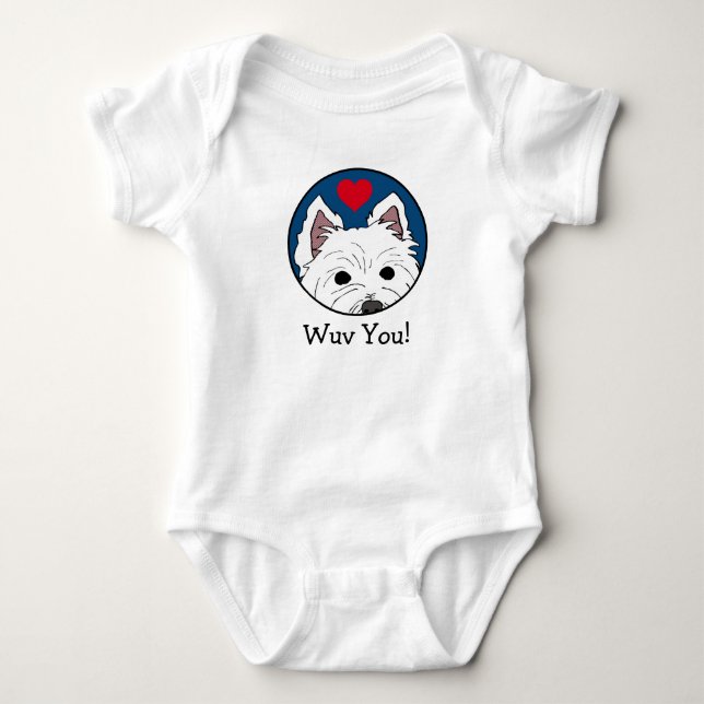 Westie Wuv spähen Sie! Säuglings-Bodysuit Baby Strampler (Vorderseite)
