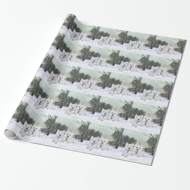 Westies Christmas Cheer Geschenkpapier (Ungerollt)