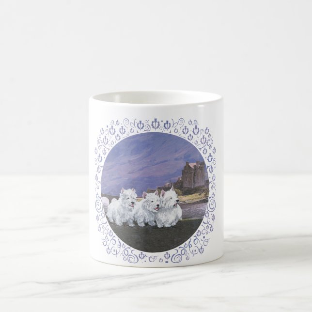 Westies in Schottland Kaffeetasse (Mittel)