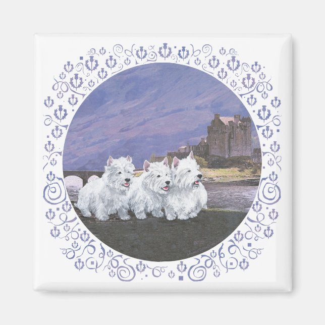 Westies in Schottland Magnet (Vorne)