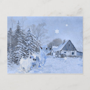 Westies lieben die Winterzeit Postkarte