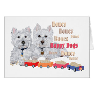 Westies mit Knochenzug