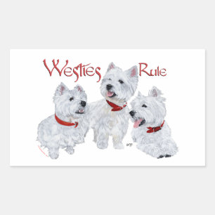 Westies regieren! rechteckiger aufkleber