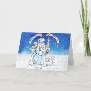 Westies und Weihnachtsmann Feiertagskarte