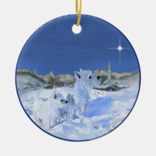 Westies Weihnachtsbaumschmuck Keramik Ornament