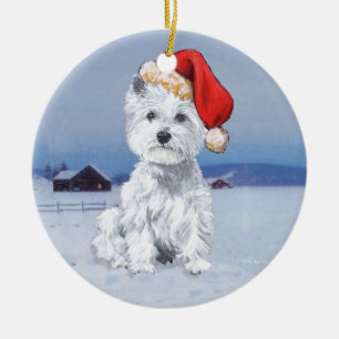 Westies Weihnachtsverzierung Keramik Ornament