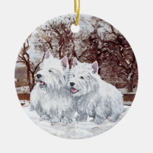 Westies Weihnachtsverzierung Keramik Ornament